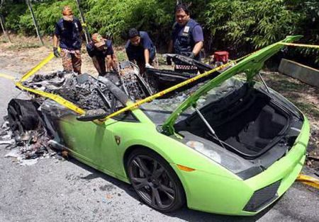 Lamborghini Gallardo is goed opgewarmd Lamborghini Gallardo is goed opgewarmd