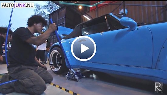 Rokende Japanner zet slijptol in Porsche 964 Cabrio
