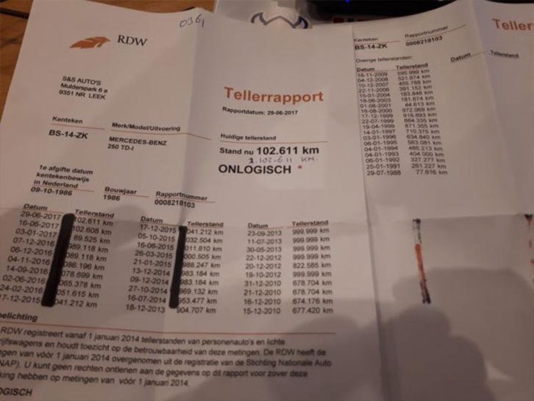 Mercedes S124 250TD met 2,1 miljoen kilometer op de klok Mercedes S124 250TD met 2,1 miljoen kilometer op de klok